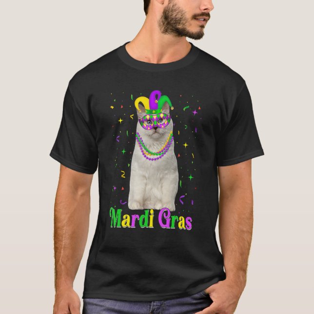 Cute Birman Cat Funny Animals Älskare Mardi Gras C T Shirt (Framsida)