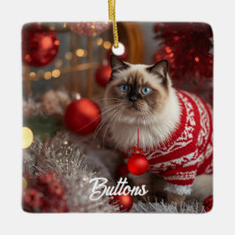 Cute Birman Cat-julens Personlig Ornament