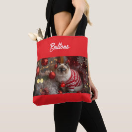 Cute Birman Cat-Personligen Jul Tygkasse