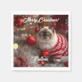 Cute Birman Cat-Personligen Papper Pappersservett