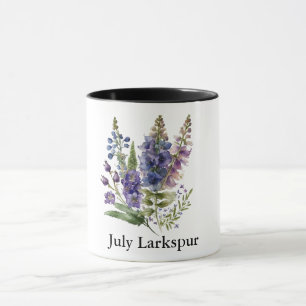 Cute Birth Flowers/juli Larkspur Mugg