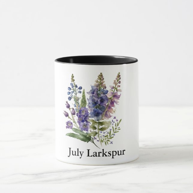 Cute Birth Flowers/juli Larkspur Mugg (Center)