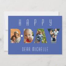 Cute Birthday 4 Photo Collage Personlig