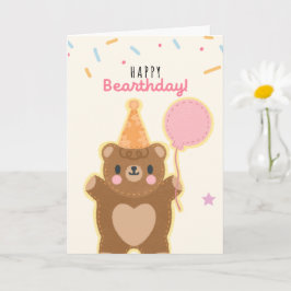 Cute Birthday Bear Thmet Funny Pun Kort