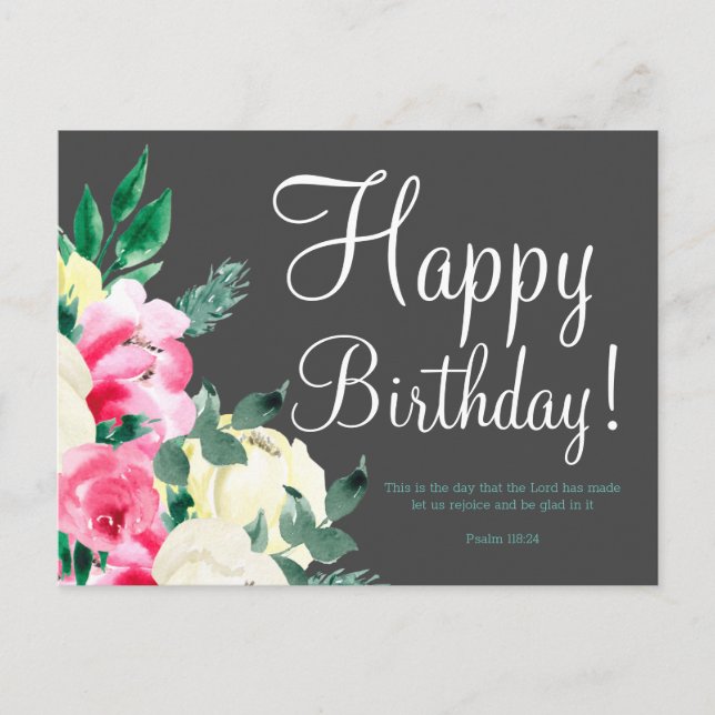 Cute Birthday Bible Verse Postcard Vykort (Framsida)