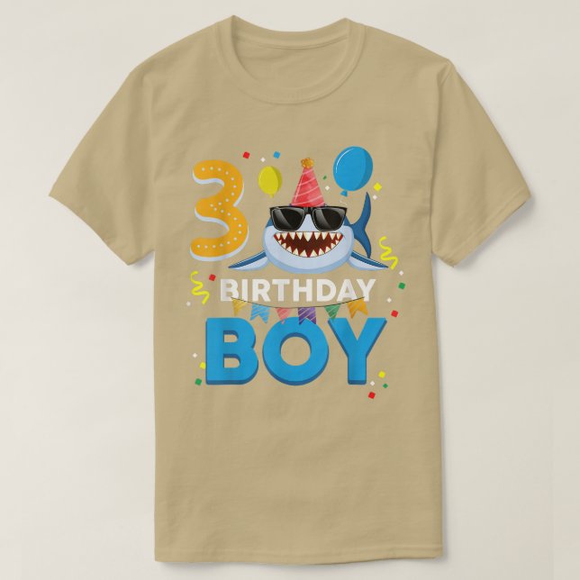 Cute Birthday Boy 3 ÅRS Gamla barn 3:e födelsedage T Shirt (Design framsida)