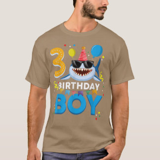Cute Birthday Boy 3 ÅRS Gamla barn 3:e födelsedage T Shirt