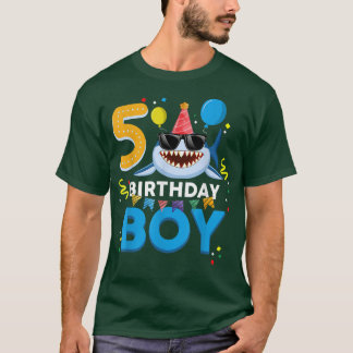 Cute Birthday Boy 5 Years Gamold Kids 5:e födelsed T Shirt