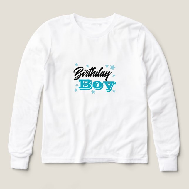 Cute Birthday Boy Graphic Long Sleeve T-Shirt for  (Design framsida)