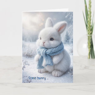 Cute Birthday Bunny i Snö Kort