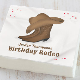 Cute Birthday Cowboy Rodeo Simple Red Bandana Pappersservett