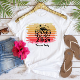 Cute Birthday Cruise Frakt Family Resa Sunset T Shirt