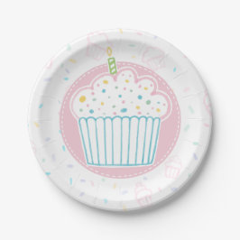 Cute Birthday Cupcake with Candle