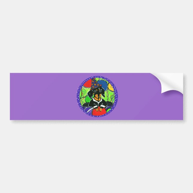 Cute Birthday Dachshund Bildekal (Framsidan)