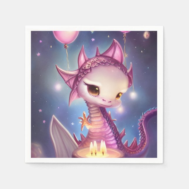 Cute Birthday Dargon Pappersservett (Framsidan)