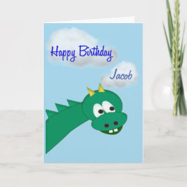 Cute Birthday Dragon, anpassat namn Kort