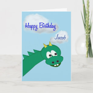 Cute Birthday Dragon, anpassat namn Kort