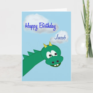 Cute Birthday Dragon, anpassat namn Kort