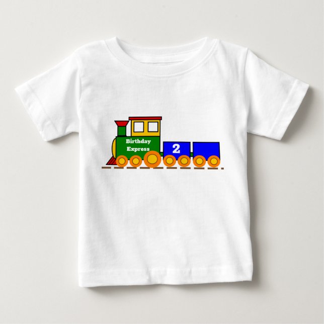 Cute Birthday Express Tåg med åldersnummer T Shirt (Framsida)
