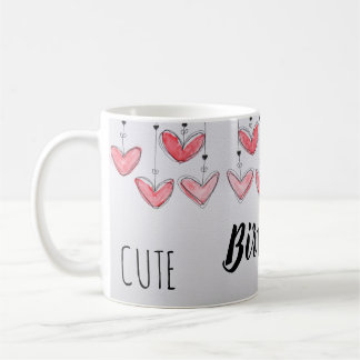 Cute Birthday-flicka med vattenfärgat hjärta Kaffemugg
