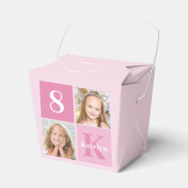 Cute Birthday Girl Photo Personlig Rosa Party Presentaskar