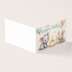 Cute Birthday Hälsning med djurvänner Kort