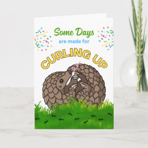 Cute Birthday med Pangolin Curled Up Ants Kort