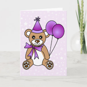 Cute Birthday-Nallen - Lila Kort