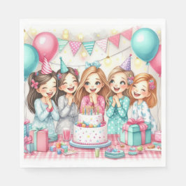 Cute Birthday Pajama Party Pappersservett