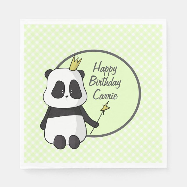 Cute Birthday Panda Pappersservett (Framsidan)
