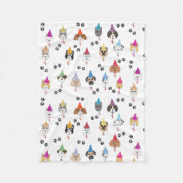 Cute Birthday Party Hundar Mönster Fleecefilt