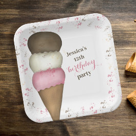 Cute Birthday Party Ice Cream Anpassningsbar