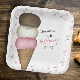 Cute Birthday Party Ice Cream Anpassningsbar