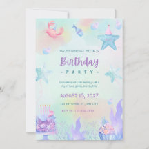 Cute Birthday Party-inbjudan | Editable Canva