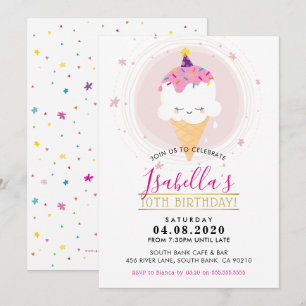 CUTE BIRTHDAY PARTY INBJUDAN kawaii glass cone