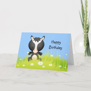Cute Birthday Pony i Fält-kortet Kort
