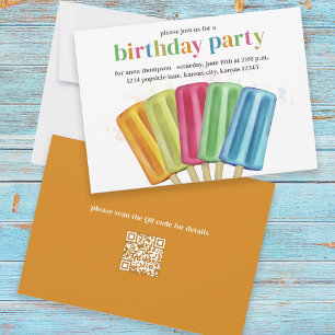Cute Birthday Popsicles Anpassningsbar Party Inbjudningar