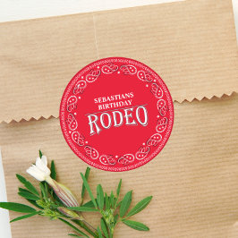 Cute Birthday Simple Rodeo Typography Red Bandana Runt Klistermärke
