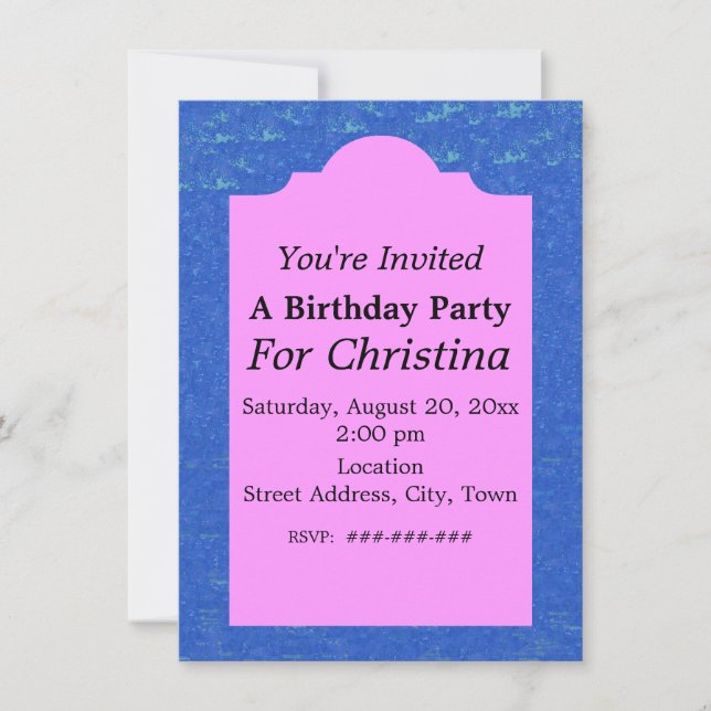 Cute Birthday Sjöjungfru Seahorse Starfish Rosa Inbjudningar (Framsida)