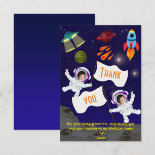 Cute Birthday Space Astronaut Tack Kort