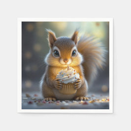 Cute Birthday Squirrel Pappersservett