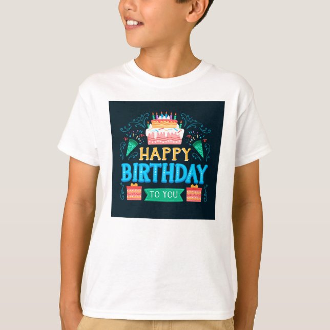 "Cute Birthday T-Shirt för barn - Firar ditt S (Framsida)