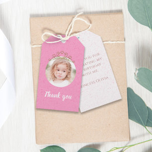 Cute Birthday Whimsical Princess Cute Tiara Photo Presentetikett