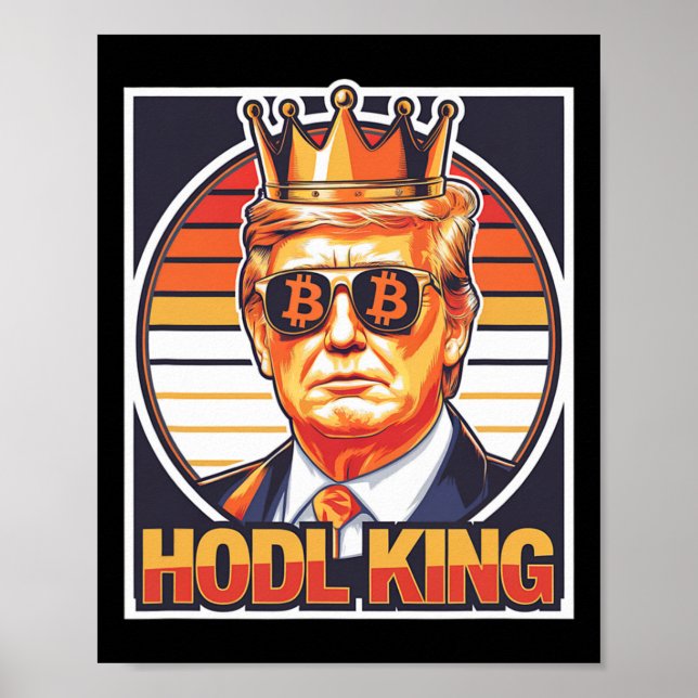 Cute Bitcoin Kung Trump Crypto Shades Future of Mo Poster (Framsidan)