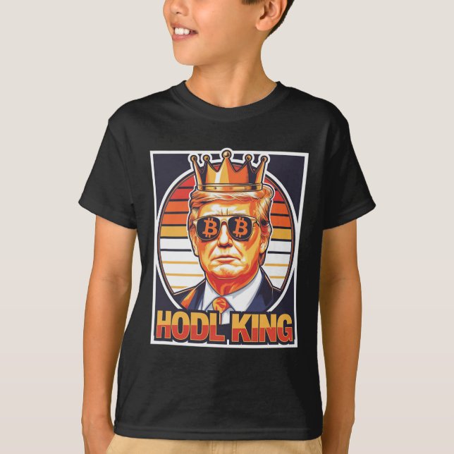 Cute Bitcoin Kung Trump Crypto Shades Future of Mo T Shirt (Framsida)