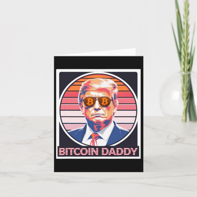 Cute Bitcoin pappa Trump Crypto Kung Internet Mone Kort (Framsida)
