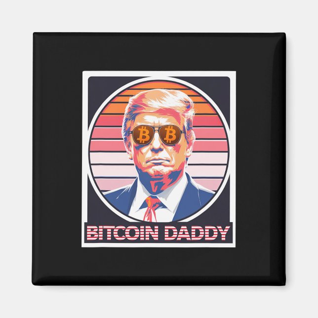 Cute Bitcoin pappa Trump Crypto Kung Internet Mone Magnet (Framsidan)