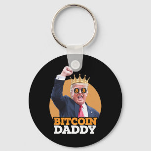 Cute Bitcoin pappa Trump Crypto Kung Money Evoluti Nyckelring