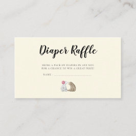 Cute björn Babydusch Diaper raffle biljett Tilläggskort