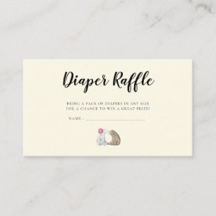 Cute björn Babydusch Diaper raffle biljett Tilläggskort
